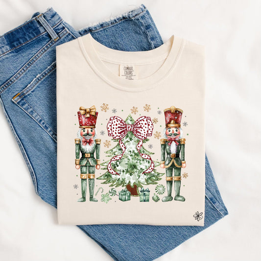 Green Nutcrackers With Christmas Tree Tee.